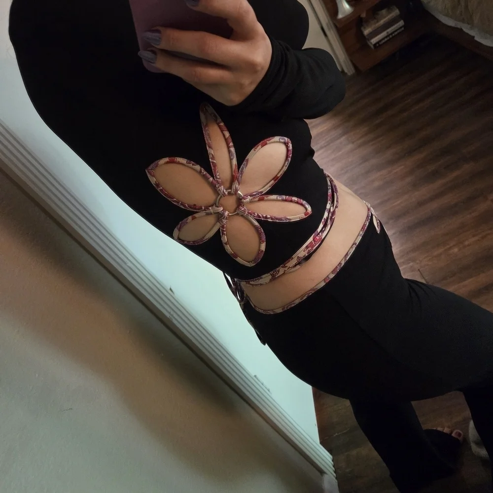 I AM GIA Renalee Set Black Floral Size Medium Authentic - Picture 11 of 16